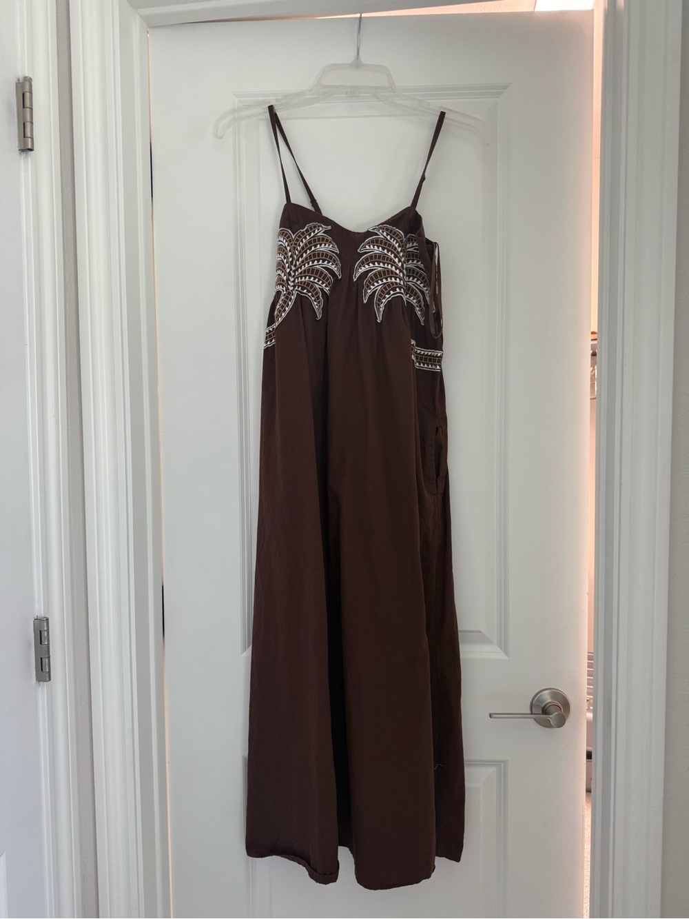 Brown Maxi Beach Palm Dress